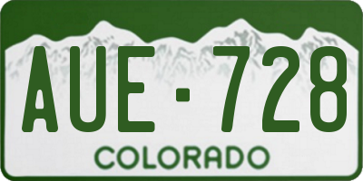 CO license plate AUE728