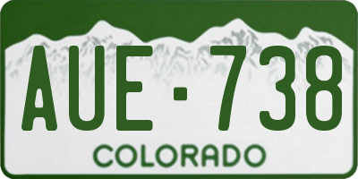 CO license plate AUE738