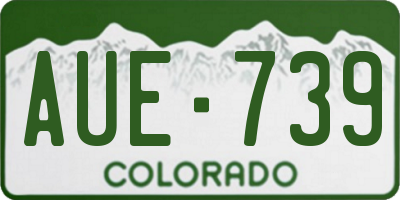 CO license plate AUE739