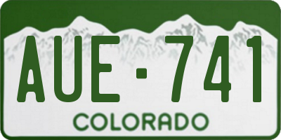 CO license plate AUE741