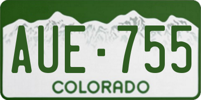 CO license plate AUE755