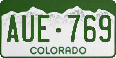 CO license plate AUE769