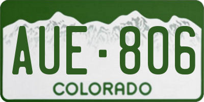CO license plate AUE806