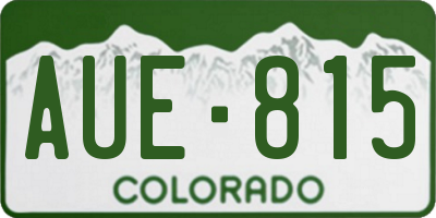 CO license plate AUE815