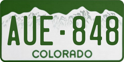 CO license plate AUE848