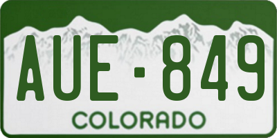 CO license plate AUE849