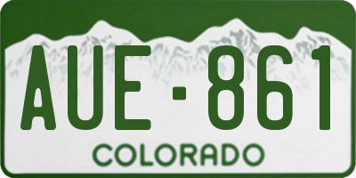CO license plate AUE861