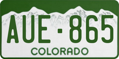 CO license plate AUE865