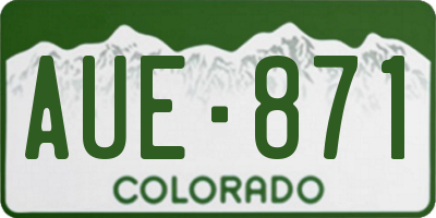 CO license plate AUE871