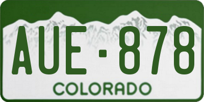 CO license plate AUE878