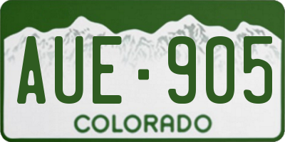 CO license plate AUE905