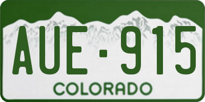 CO license plate AUE915