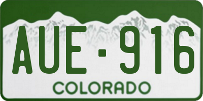 CO license plate AUE916