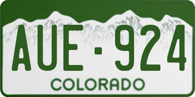 CO license plate AUE924