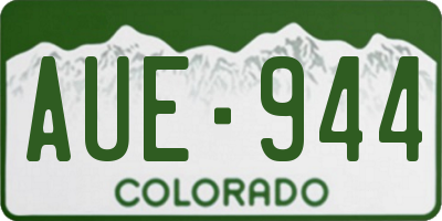 CO license plate AUE944