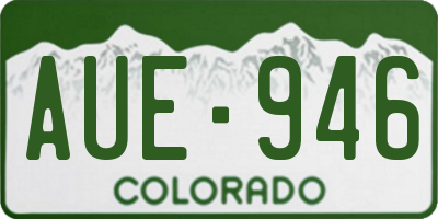 CO license plate AUE946