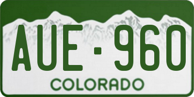 CO license plate AUE960