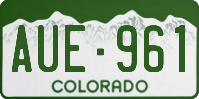 CO license plate AUE961