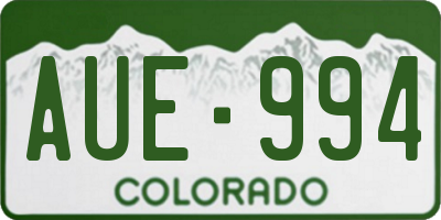 CO license plate AUE994