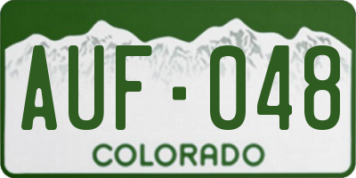 CO license plate AUF048