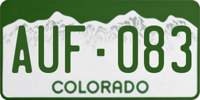 CO license plate AUF083
