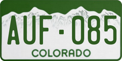 CO license plate AUF085