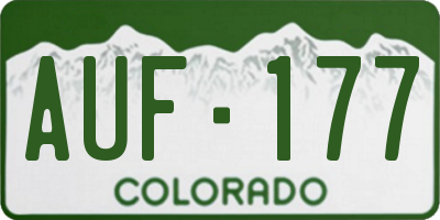 CO license plate AUF177