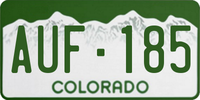 CO license plate AUF185