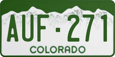 CO license plate AUF271