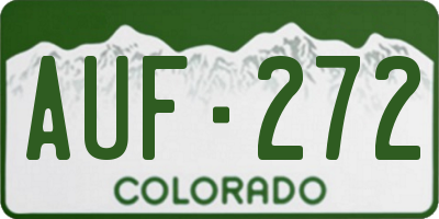 CO license plate AUF272