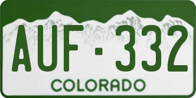 CO license plate AUF332