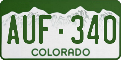 CO license plate AUF340