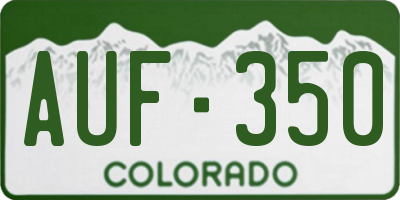 CO license plate AUF350