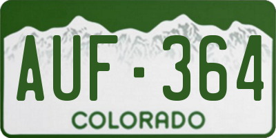 CO license plate AUF364