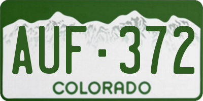 CO license plate AUF372