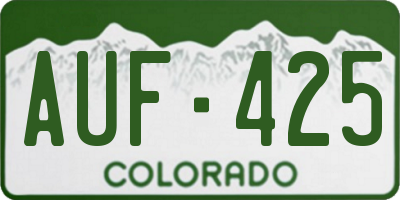 CO license plate AUF425