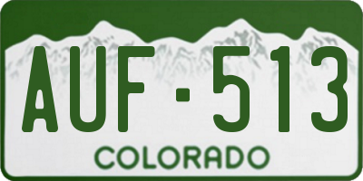 CO license plate AUF513