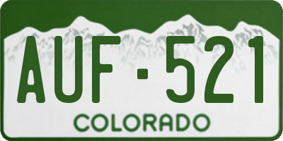 CO license plate AUF521