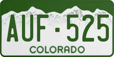 CO license plate AUF525