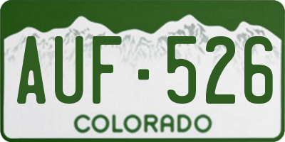 CO license plate AUF526