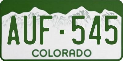 CO license plate AUF545