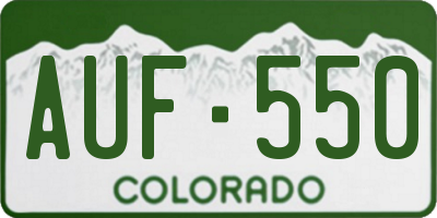 CO license plate AUF550