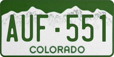 CO license plate AUF551