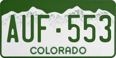 CO license plate AUF553