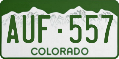 CO license plate AUF557