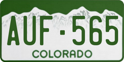 CO license plate AUF565