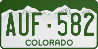CO license plate AUF582