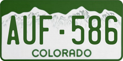 CO license plate AUF586