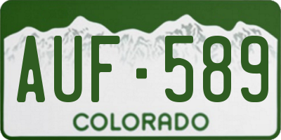 CO license plate AUF589