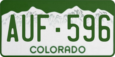 CO license plate AUF596